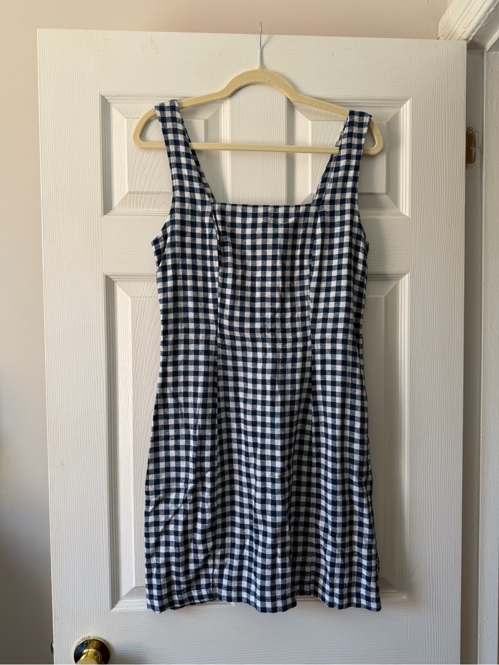 Old Navy Navy and White Linen Gingham Sundress